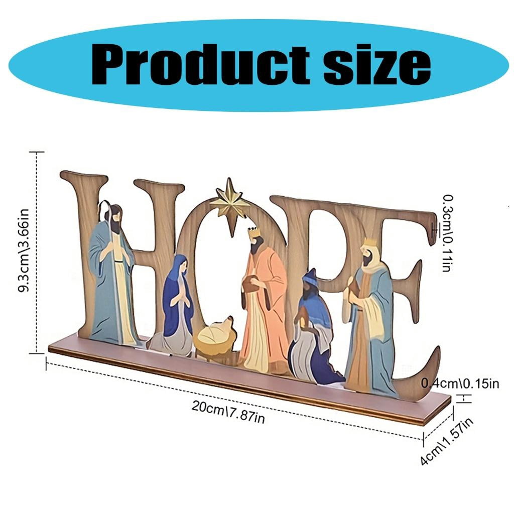 Rvaymup Artistic Nativity Figurine Collection Durability Wood Nativity Scene Display
