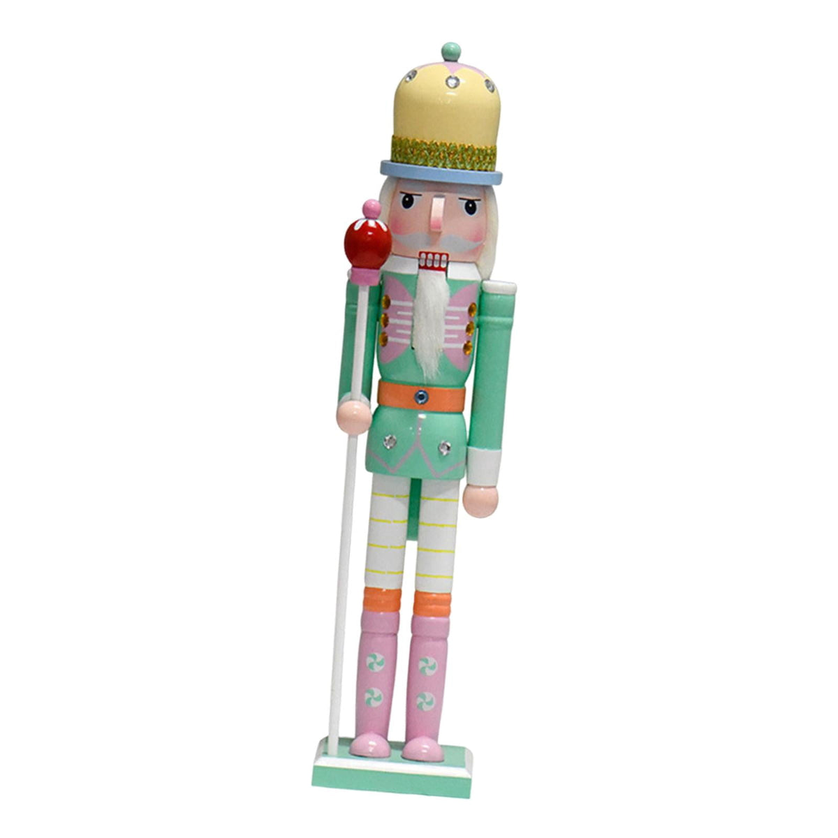 QSTDGVPW Wooden Nutcracker Ornament Christmas Decoration Craft Collectible Nutcracker Style D