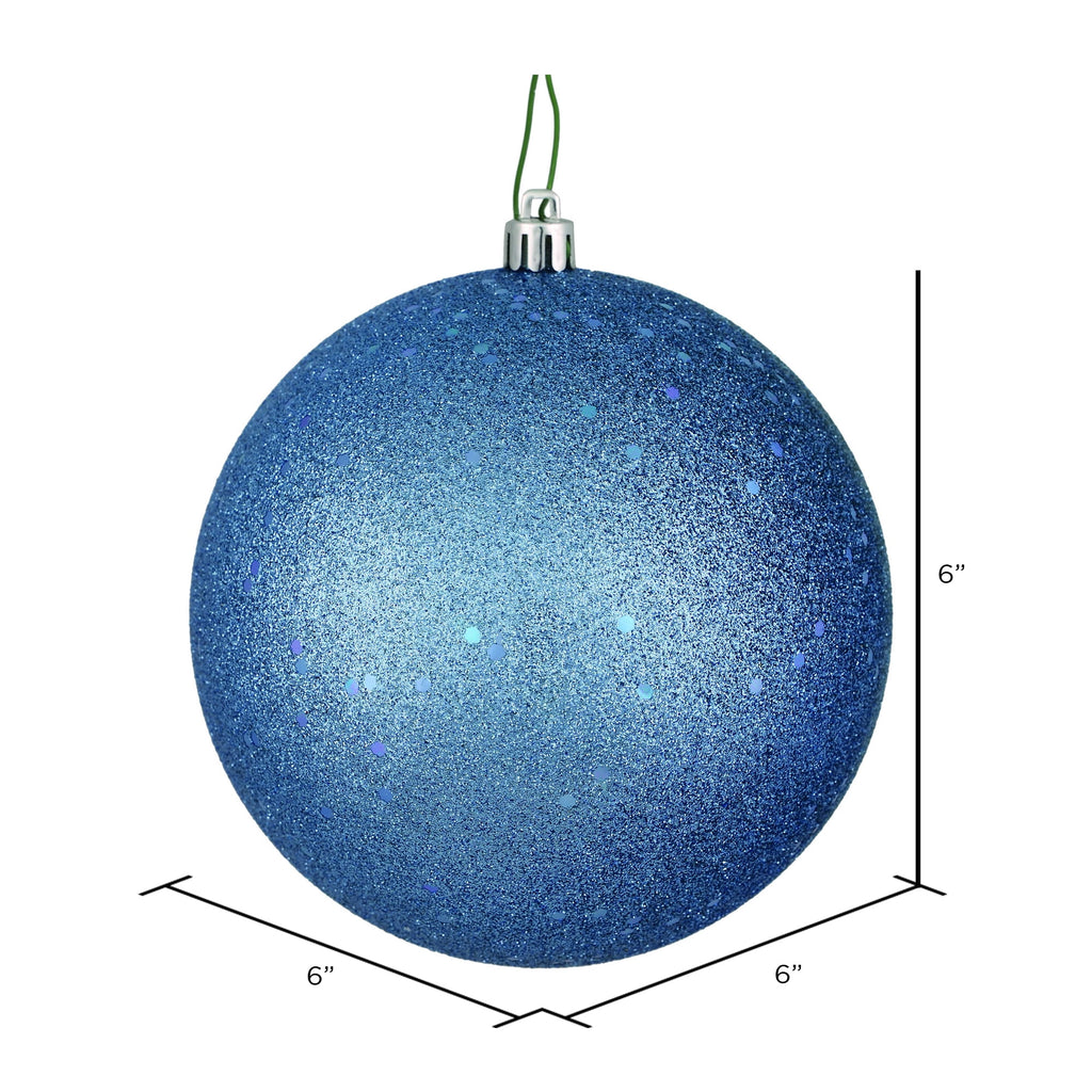 Vickerman 6" Moss Green Sequin Ball Ornament, 4 per Bag