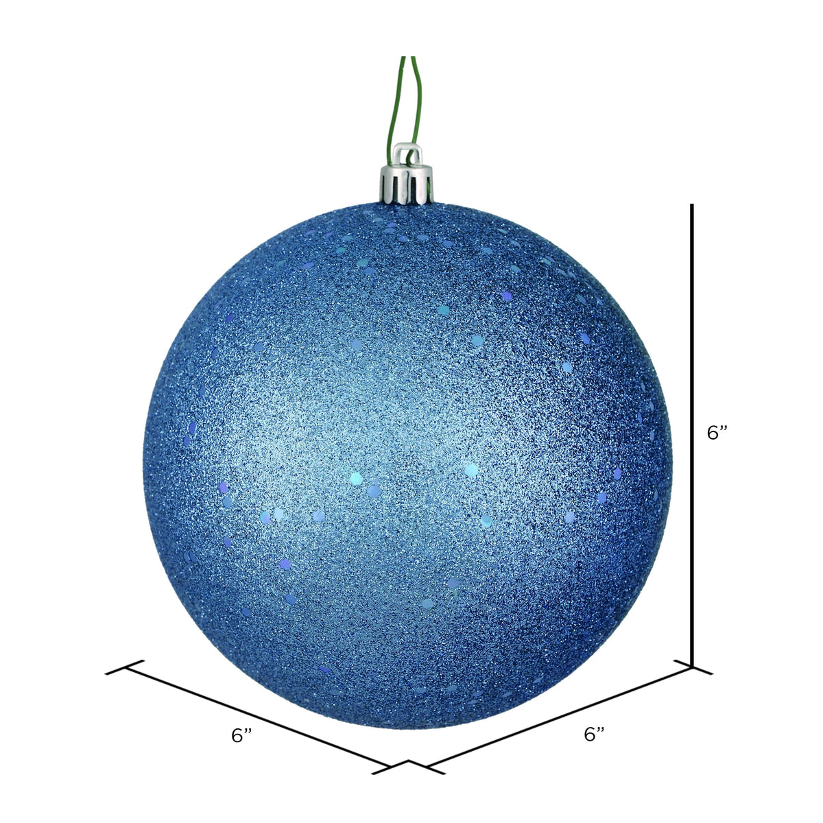 Vickerman 6" Moss Green Sequin Ball Ornament, 4 per Bag