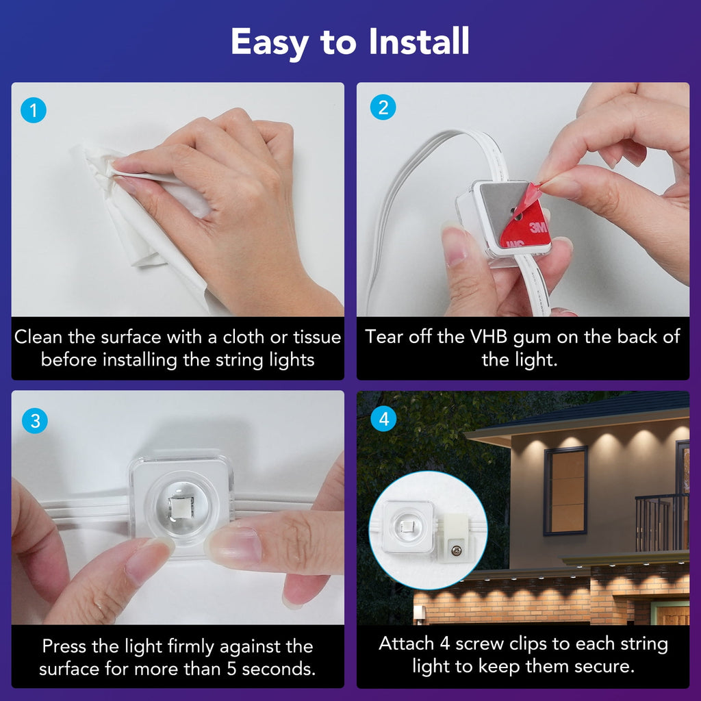 Govee 100ft RGBIC Permanent Outdoor Lights with 72 Lights, White version