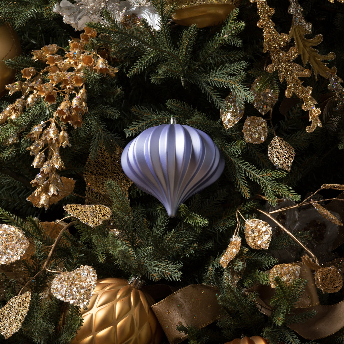 Vickerman 5.7" Teal Shiny Onion Christmas Ornament, UV treated, Set of 3