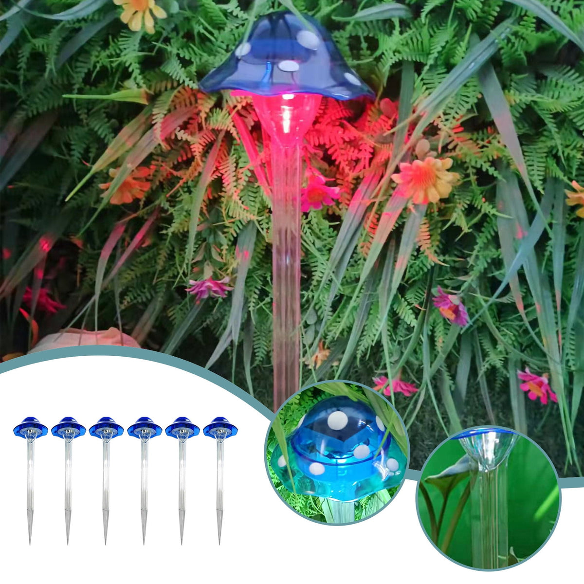 Gnmfd Flashing Color Changing LED Solar Outdoor Lights IP67 Waterproof Solar Powered Garden Walkway Patio Yard Deck Outdoor Party Decorations Holiday Christmas Lights Outdoor Fairy String Lights