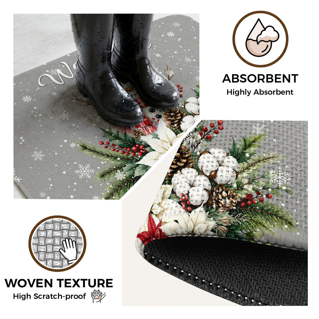 Red Truck Christmas Washable Area Rugs for Living Room Bedroom, Large Non Slip Indoor Floor Carpet Absorbent Xmas Tree Gnomes Navy Blue Snowflake Door Mat Rugs for Bathroom Entryway 63"x90.6"