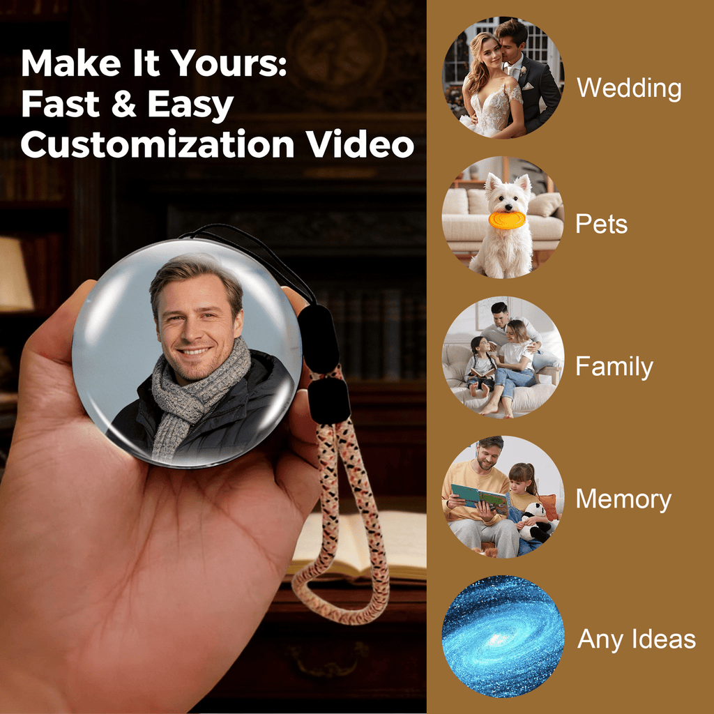 Demine Upgraded Wi-Fi Memory Orb Ball - 2.7" High-Capacity Crystal Ball Video Player, 2026 New Core Memory Sphere Ball Ornament, Uploadable Videos & Photos, DIY Gift for Anniversary, Birthday