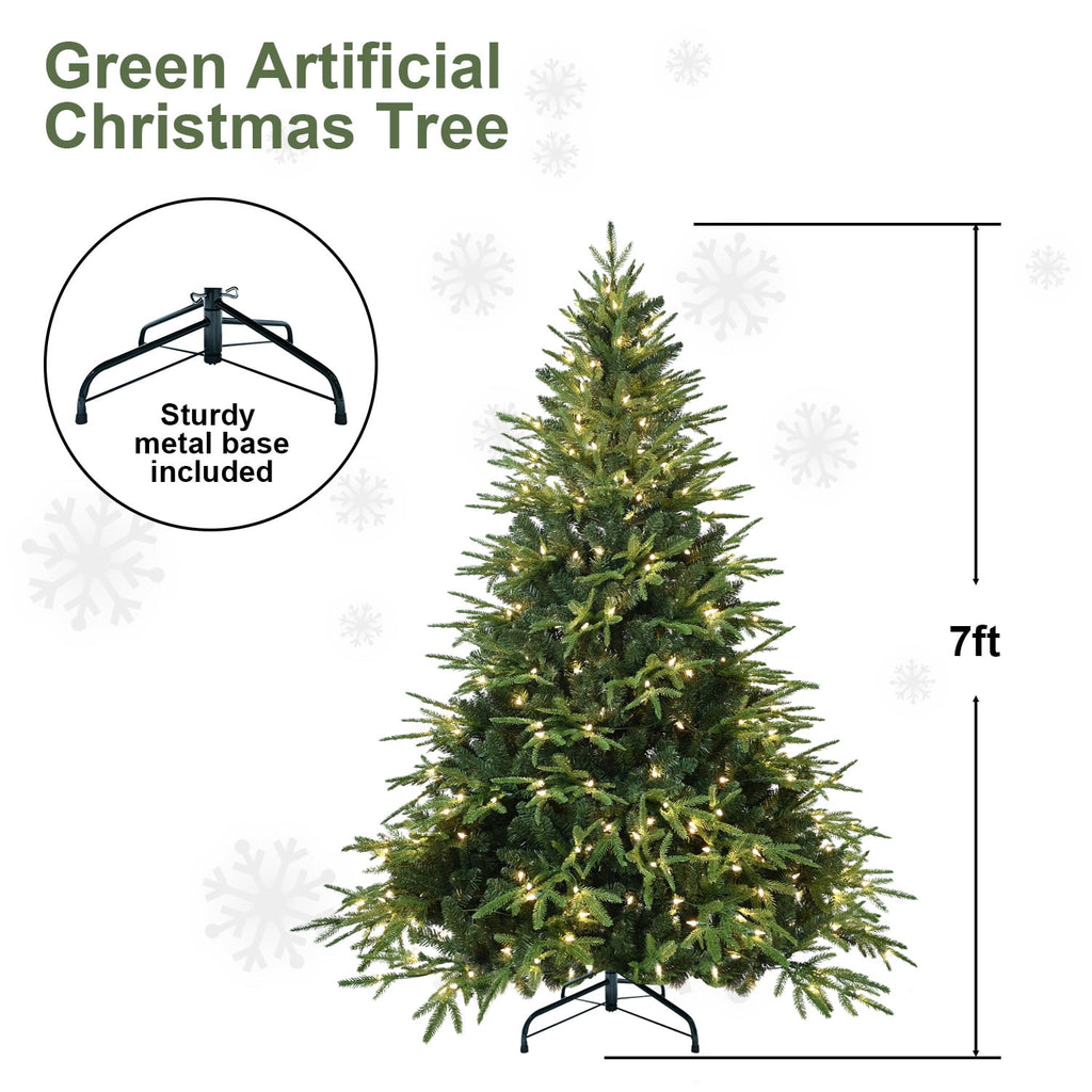 Makeatree 4ft Prelit Artificial Christmas Tree Realistic Fir Xmas Tree with 907 PE PVC Tips & 150 Lights Green & Foldable Base