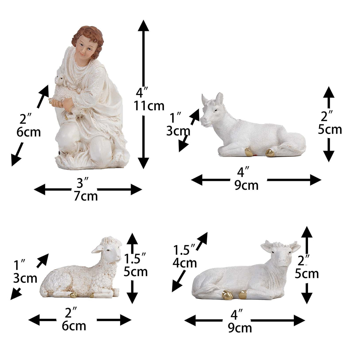 Nativity Set Christmas Indoor 8.25 inch 11 Pcs Scene Statue Figurines Jesus Manger Crib Gift Catholic Religious Decor