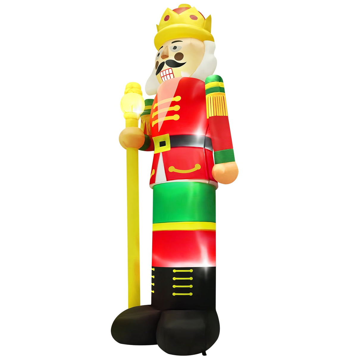 Yexmas 12FT Christmas Inflatable Nutcracker Soldier, Blow Up Yard Xmas Decor with LED Light&Candy Cane for Holiday Party Lawn Garden Outdoor Decor
