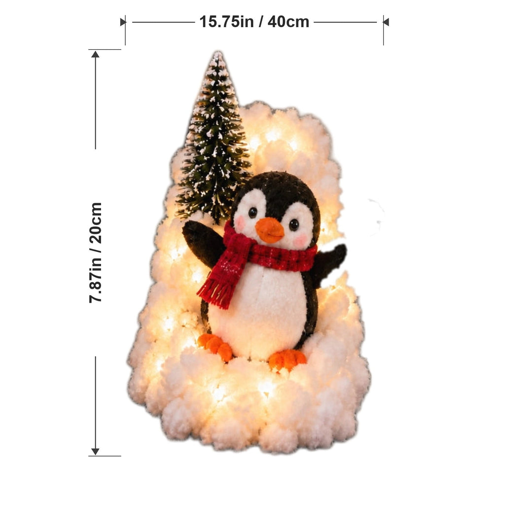 5Pack Penguin Christmas Stair Snow Decor Set,Festive Railing Accent with Playful Winter Scene,