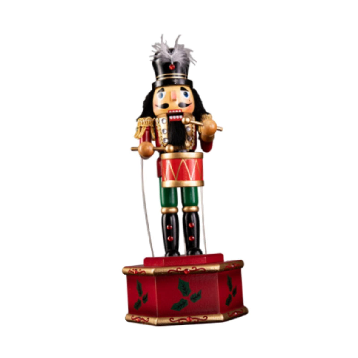 FVDPWYE Christmas Nutcracker Figurine Wooden Nutcracker Doll Music Box Tabletop Ornament