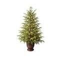 3ft Prelit Green Artificial Christmas Tree Lifelike Potted Spruce Xmas Tree With Warm LED Lights for Home,Office,Party Decoration,Hinged Design and Stable Base,Indoor Holiday Decor for Home