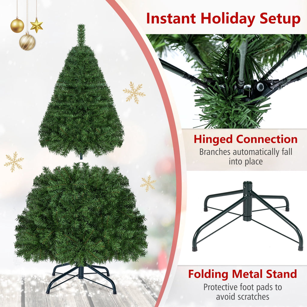 Costway 9FT PVC Christmas Tree 2132 Tips Hinged Solid Metal Legs