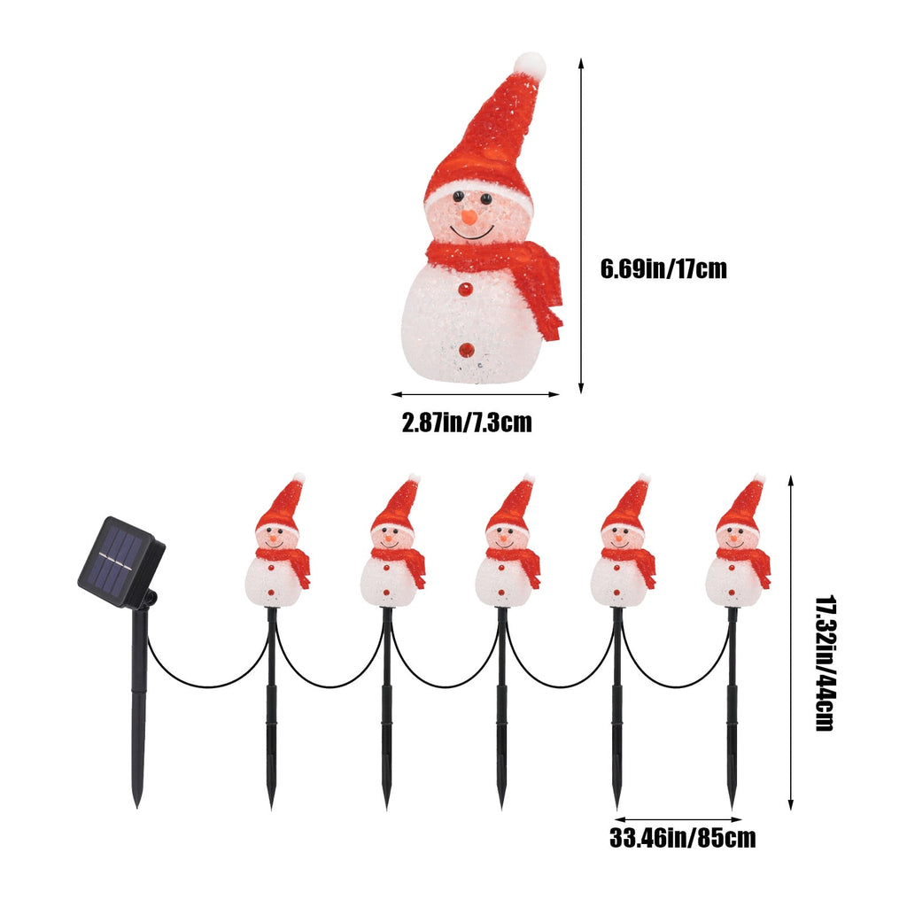 5pcs 17.3in Outdoor Christmas Lights, CXALSSY C9 LED Solar Christmas Lights near Me, Solar Outdoor Christmas Lights for House, IP65 Waterproof XMAS Snowman Decorations