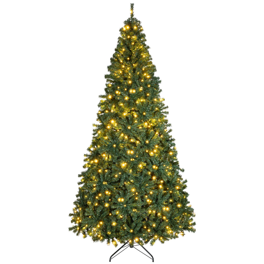 Costway 8Ft Pre-Lit Artificial Christmas Tree Hinged 750 LED Lights
