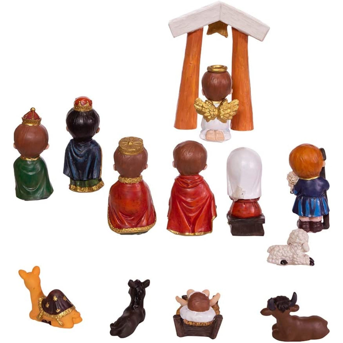 Kurt S. Adler Children's Nativity Set, 1.6-4.5 in Resin Multi, 13 Piece