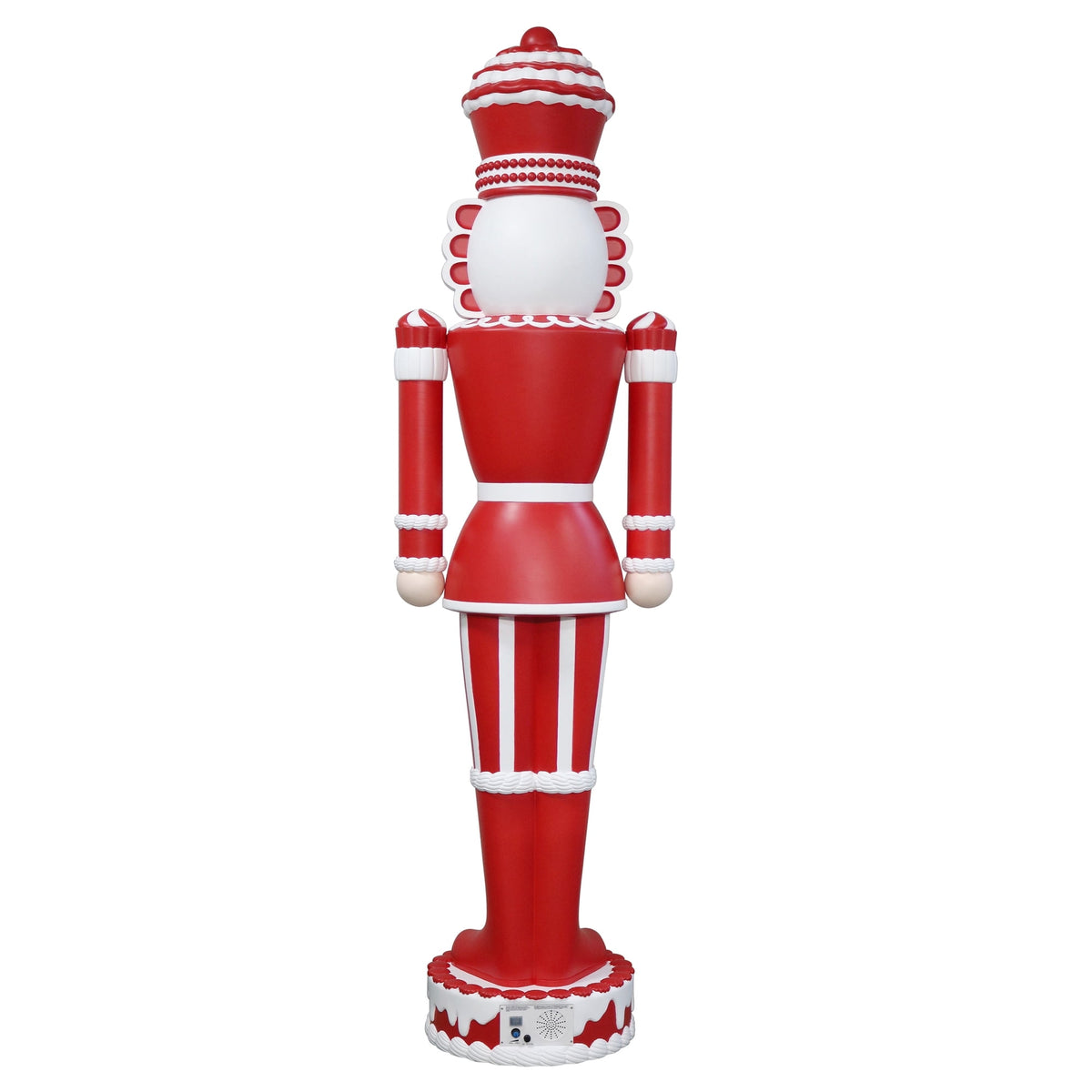 Lighted Candy Nutcracker White and Red Christmas Decoration, 72in