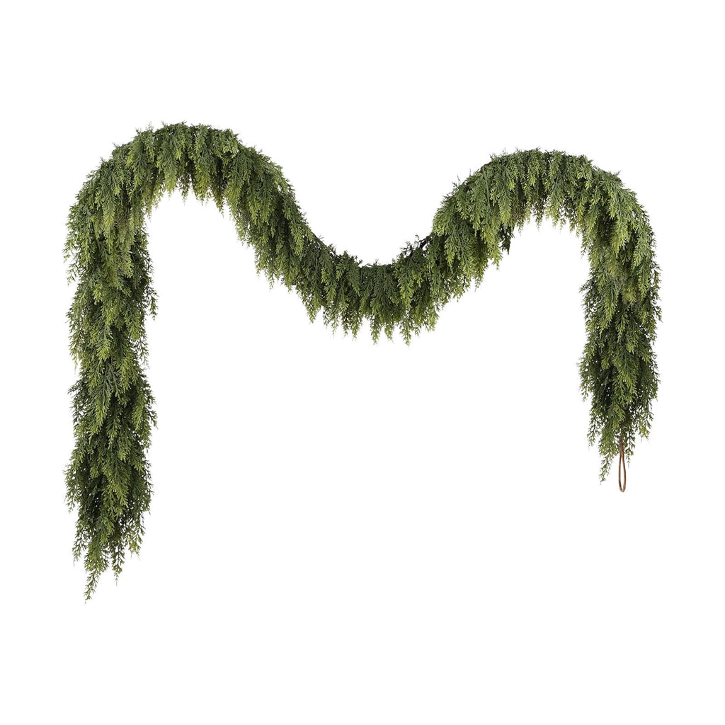RBCKVXZ 5 FT Christmas Garland Thick and Realistic Artificial Cedar Garland Green Faux Needles Garland for Christmas Winter Home Mantel Fireplace Holiday Party Decorations