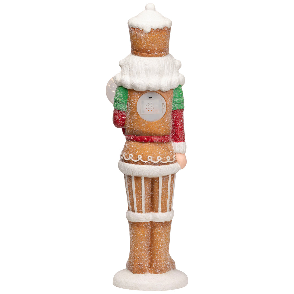 Northlight LED Lighted Christmas Gingerbread Nutcracker - 27" - Brown and White