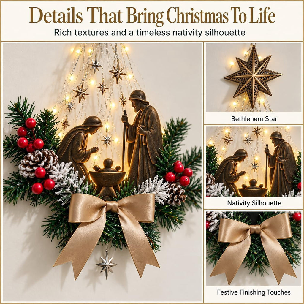 Lighted Nativity Wall Decor, Warm LED Nativity Scene Christian Homes