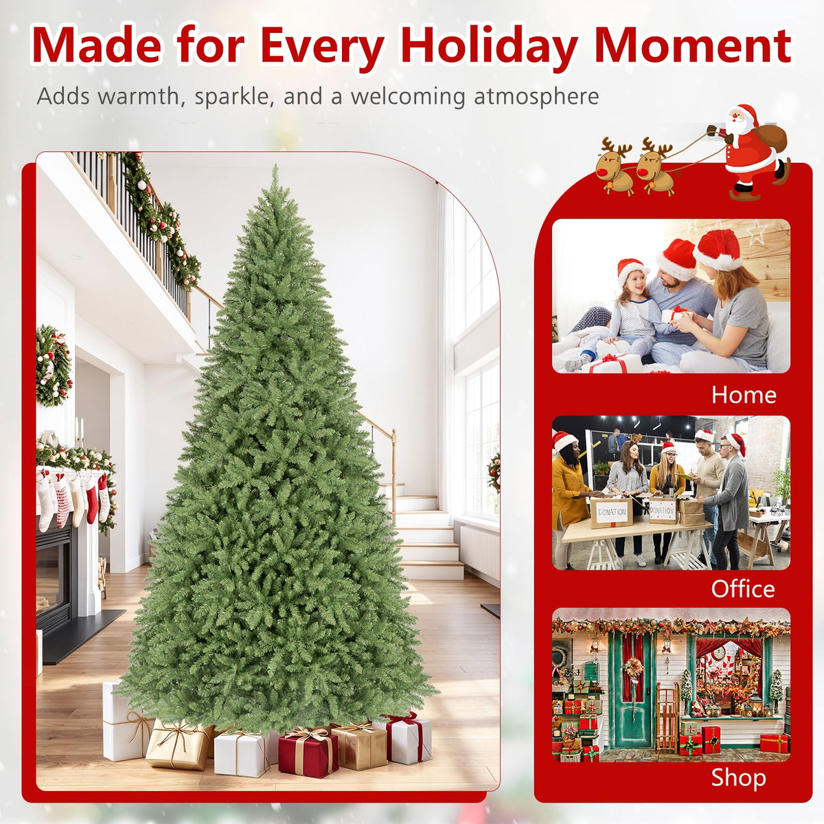 Costway 4 ft Artificial Christmas Tree with 559 Lush PVC Branch Tips & Folding Metal Stand