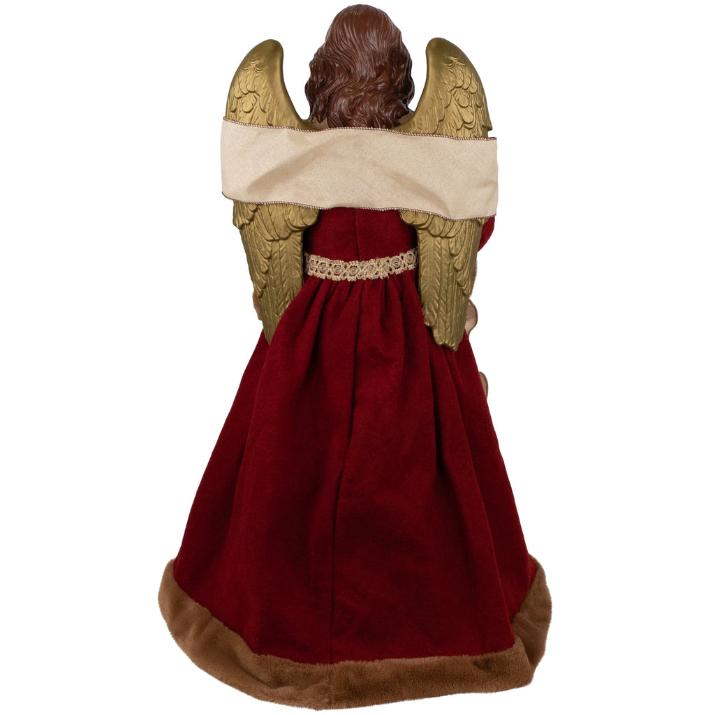 Northlight Angel with Wings Commercial Size Christmas Tree Topper - 3' - Brown and Red - Unlit
