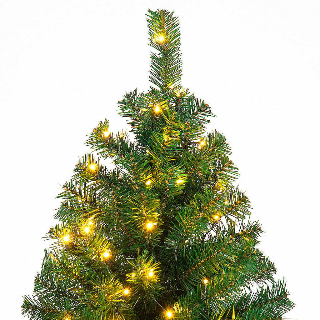 Costway 9Ft Pre-Lit PVC Christmas Tree Hinged 700 LED Lights Green