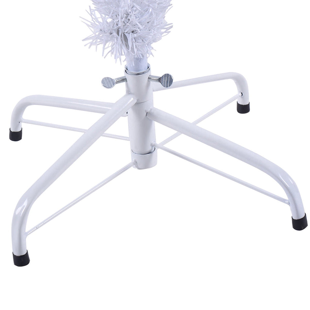 Costway 7Ft Artificial Xmas Tree Stand Christmas Decoration White