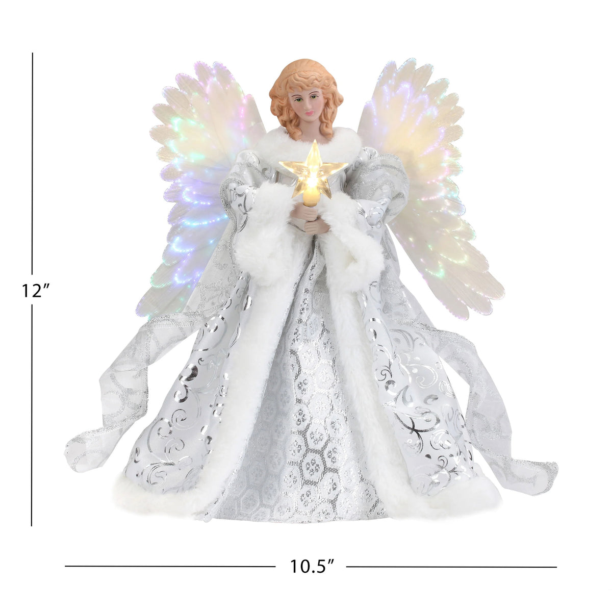 Mr. Christmas 12 in. Fiber-Optic Animated Tree Topper - White Angel