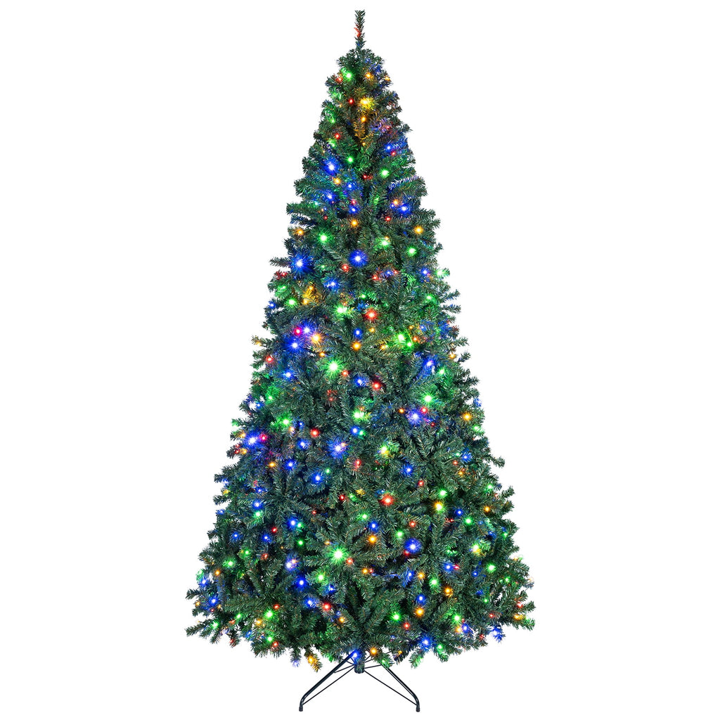 Costway 8Ft Pre-Lit Artificial Christmas Tree Hinged 750 LED Lights