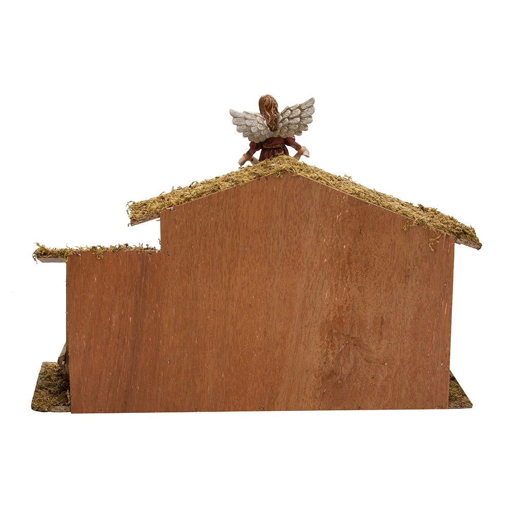 Kurt S. Adler Nativity Set with Wooden Stable, 12-Piece