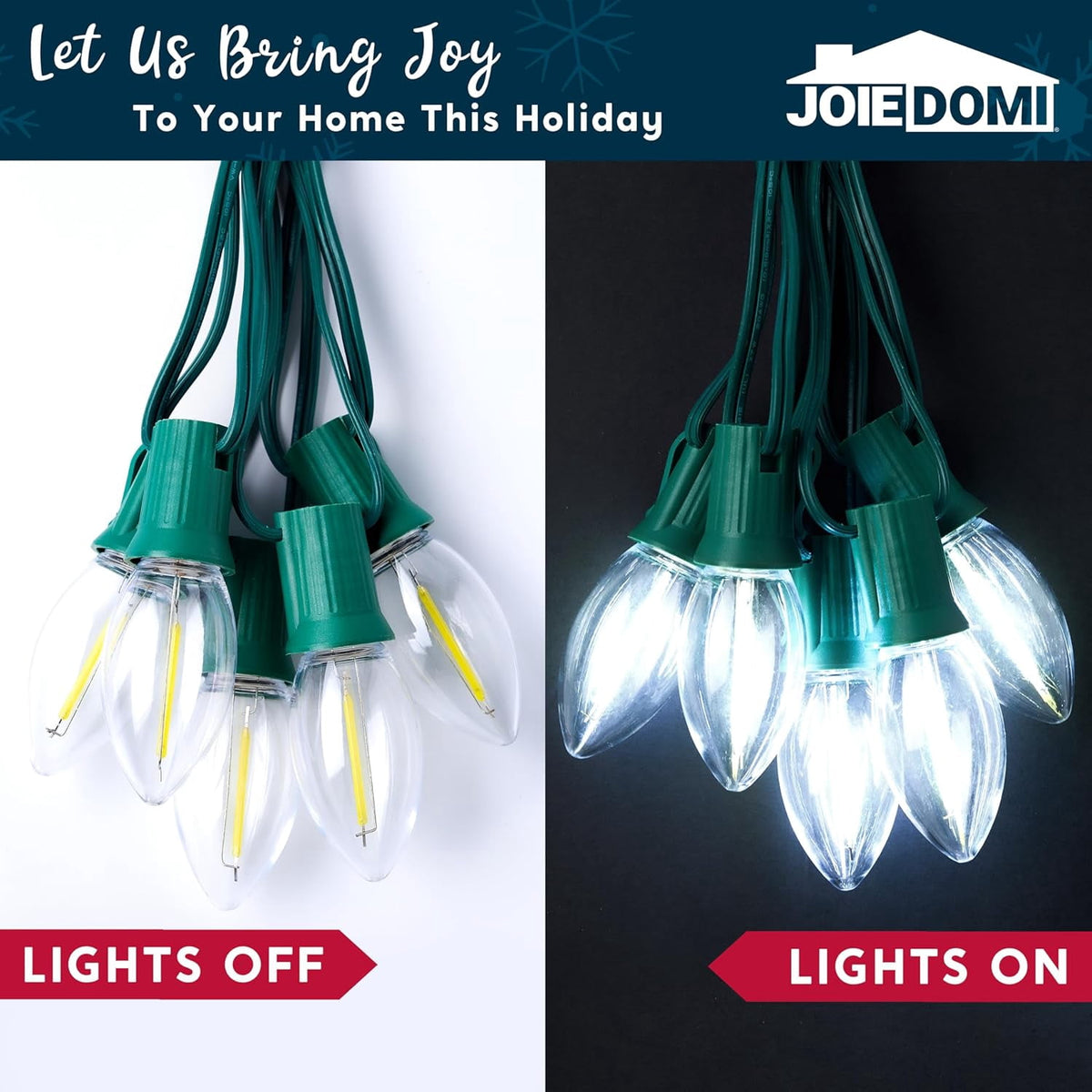 Joyfy Christmas Pathway Lights Outdoor,30.75 FT 24 Walkway Lights with Marker Stakes,Outdoor Christmas Lights for House Warm White Christmas Decorations