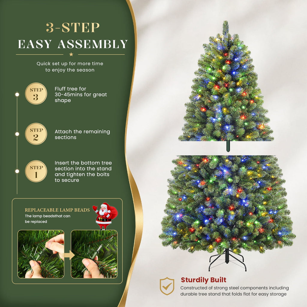 Lolsea 4.5ft Prelit Artificial Christmas Tree w/ Remote Control and Warm White & Color Changing Lights