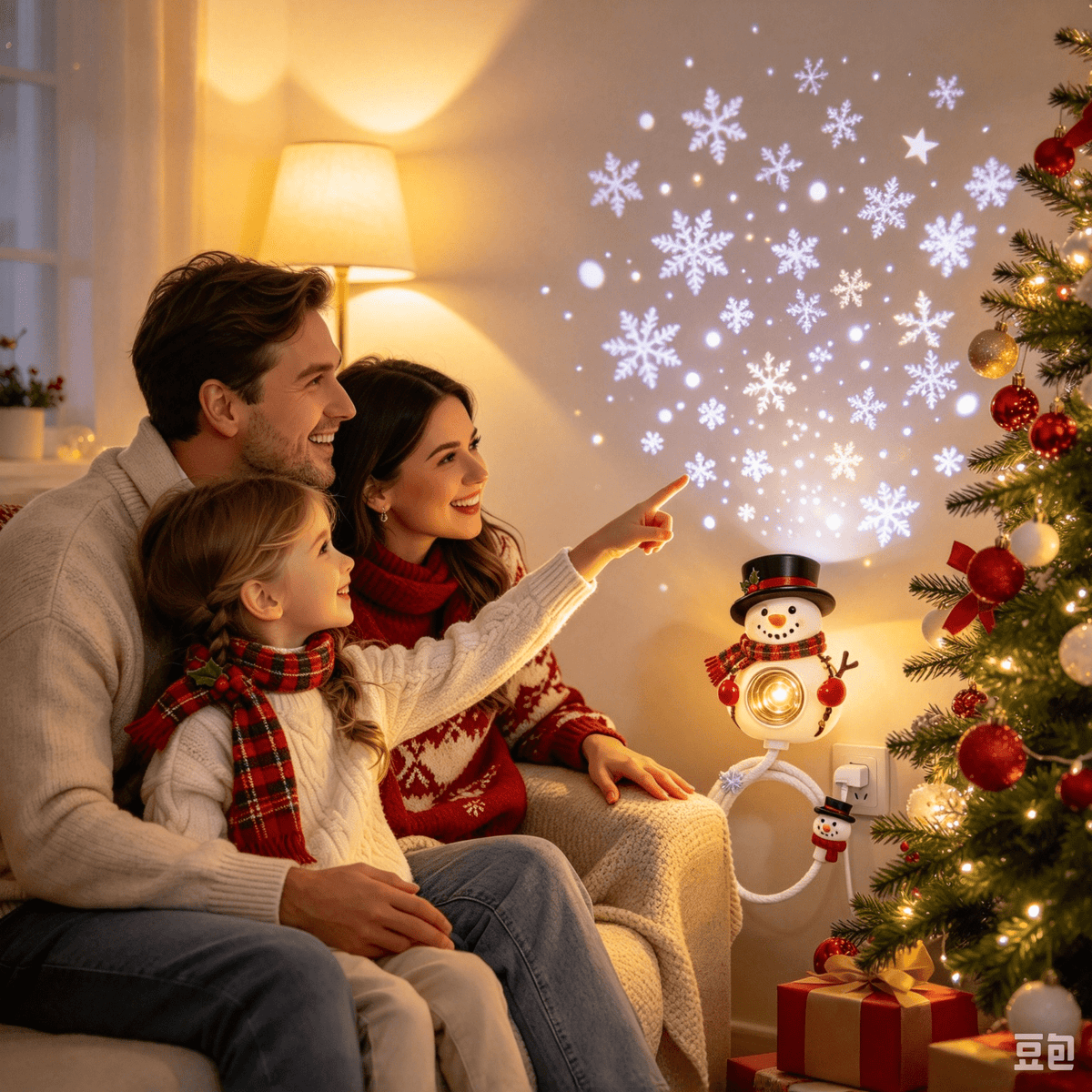 Christmas Projector Light Tree-Shaped, HD Plug Christmas Projector for Wall and Ceiling Decor, USB Indoor Christmas Light for Room, Party and Seasonal Displays