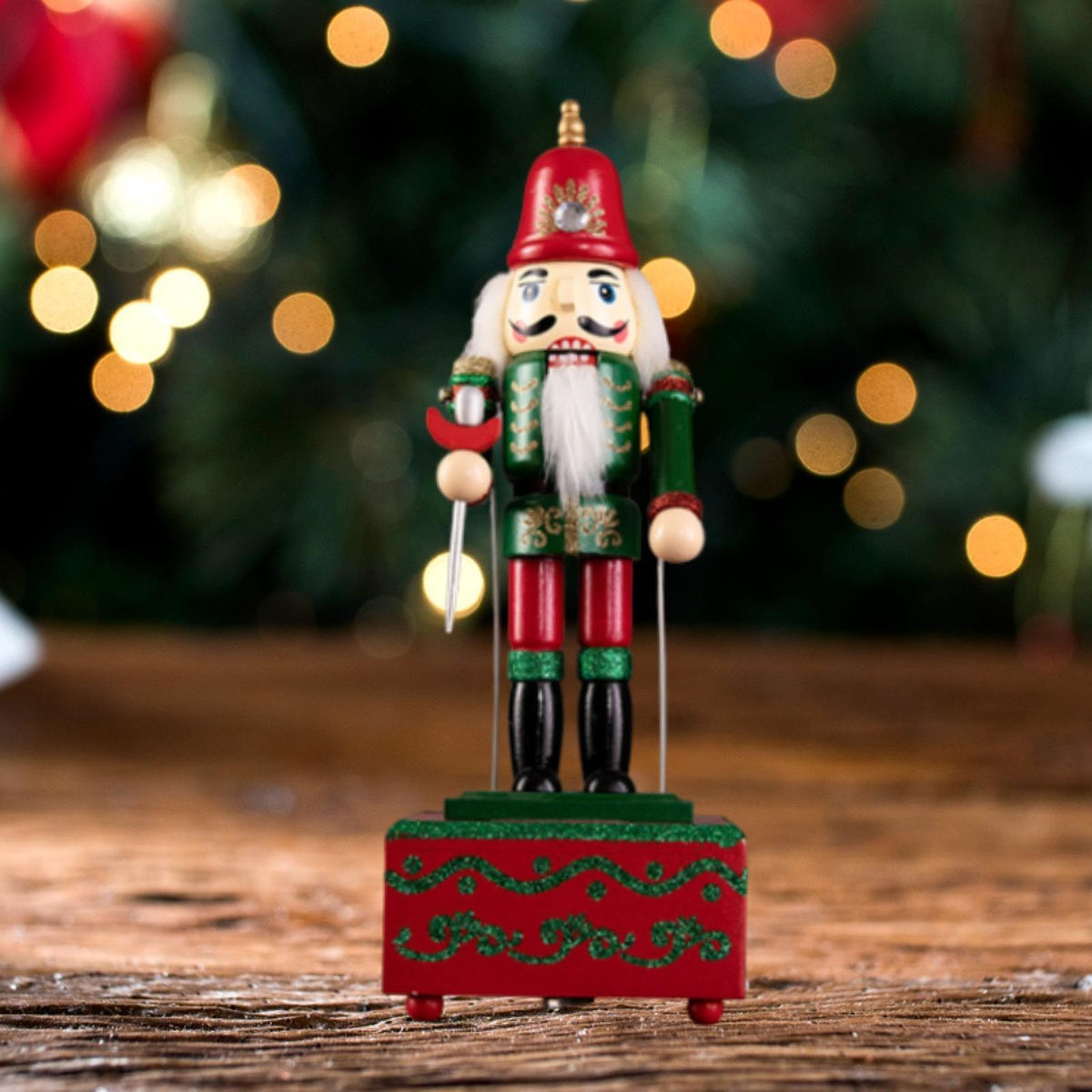 QSTDGVPW Christmas Nutcracker Decor Nutcracker Puppets Birthday Desktop Xmas Figurine for Wearing Cone Hat
