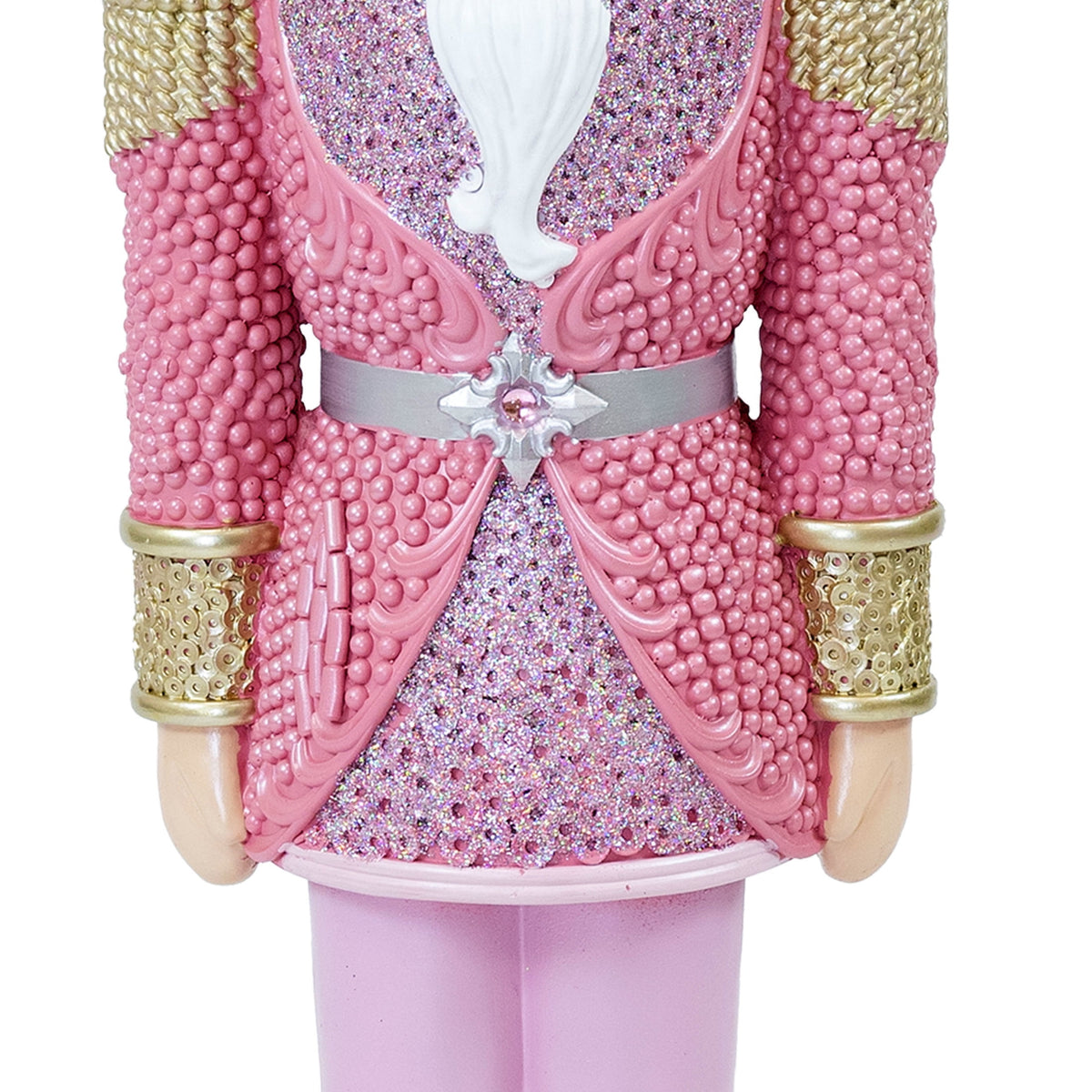 Sunnydaze Pink Polyresin Kenneth the Princely Nutcracker Christmas Statue, 37"