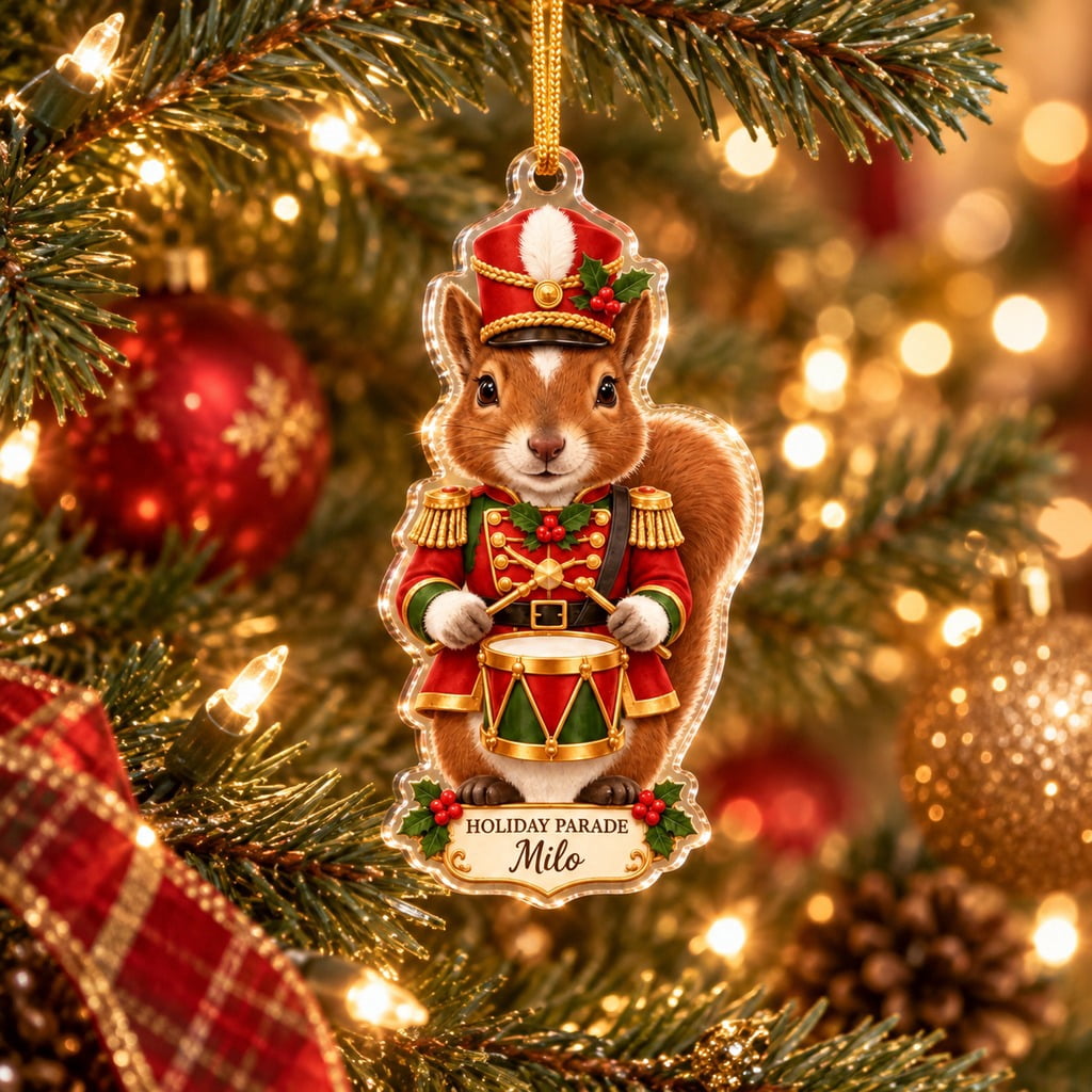 Personalized Christmas Ornament Squirrel Nutcracker Holiday Parade