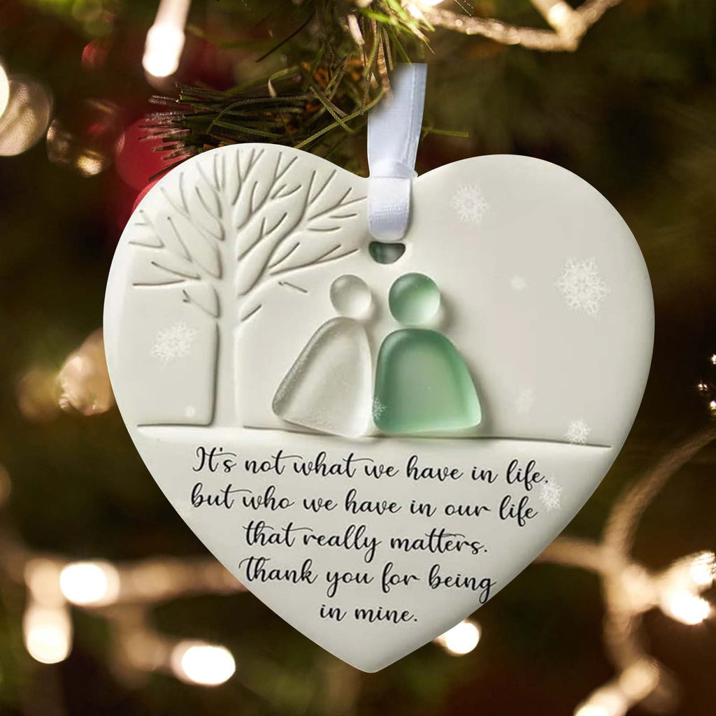 Lunxisen 1 Pcs Sea Glass Nativity: Jesus’ Birth Christmas Ornament,Coastal Inspired Sea Glass Nativity Ornament,Handmade Nativity Scene, with Shells and Starfish