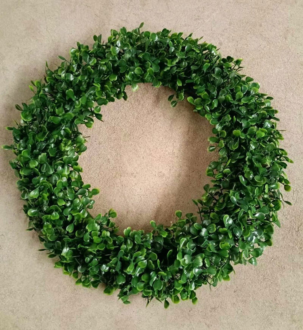Cozival Artificial Boxwood Wreath, 30 Inch Faux Green Wreath for Front Door Wall Window, Fade Resistant Indoor Outdoor Home Decor