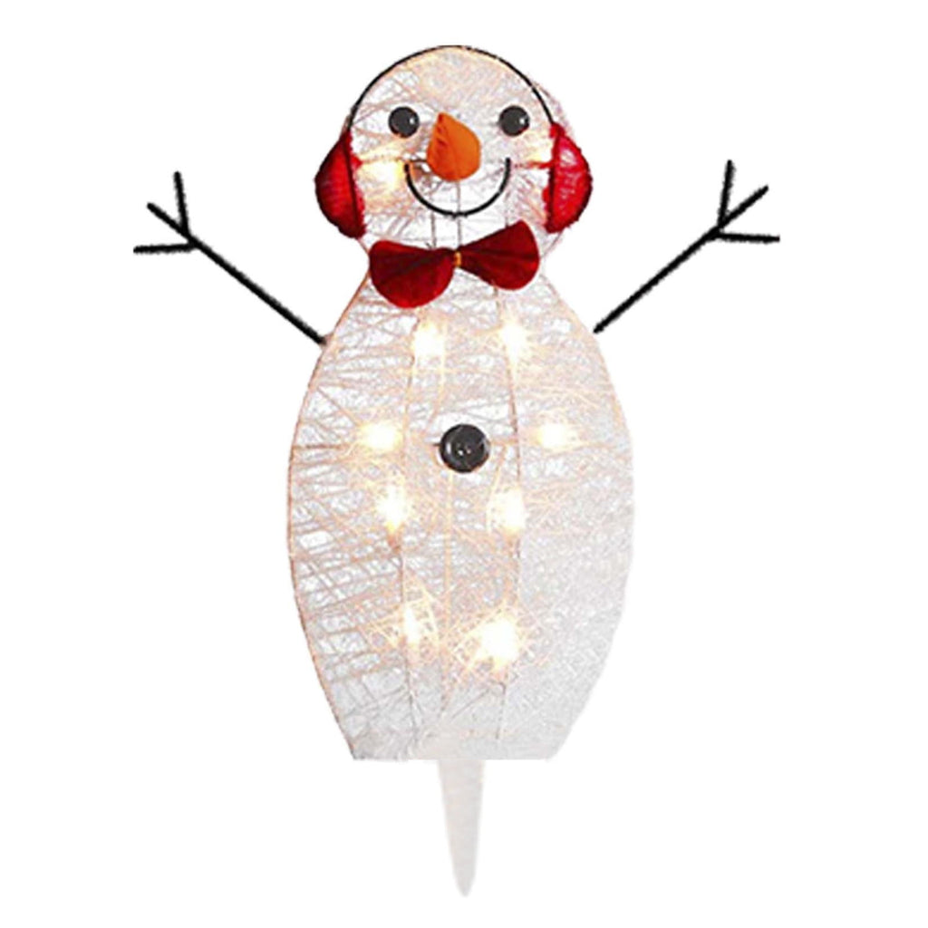 SLYNSHome 3Pcs Christmas Garden Lights Pre-lit LED Light Up Snowman Christmas Decoration for Yard Luminescent Decoration for Xmas Front Door Pathway Lawn Patio Xmas Ornament Supplies ()
