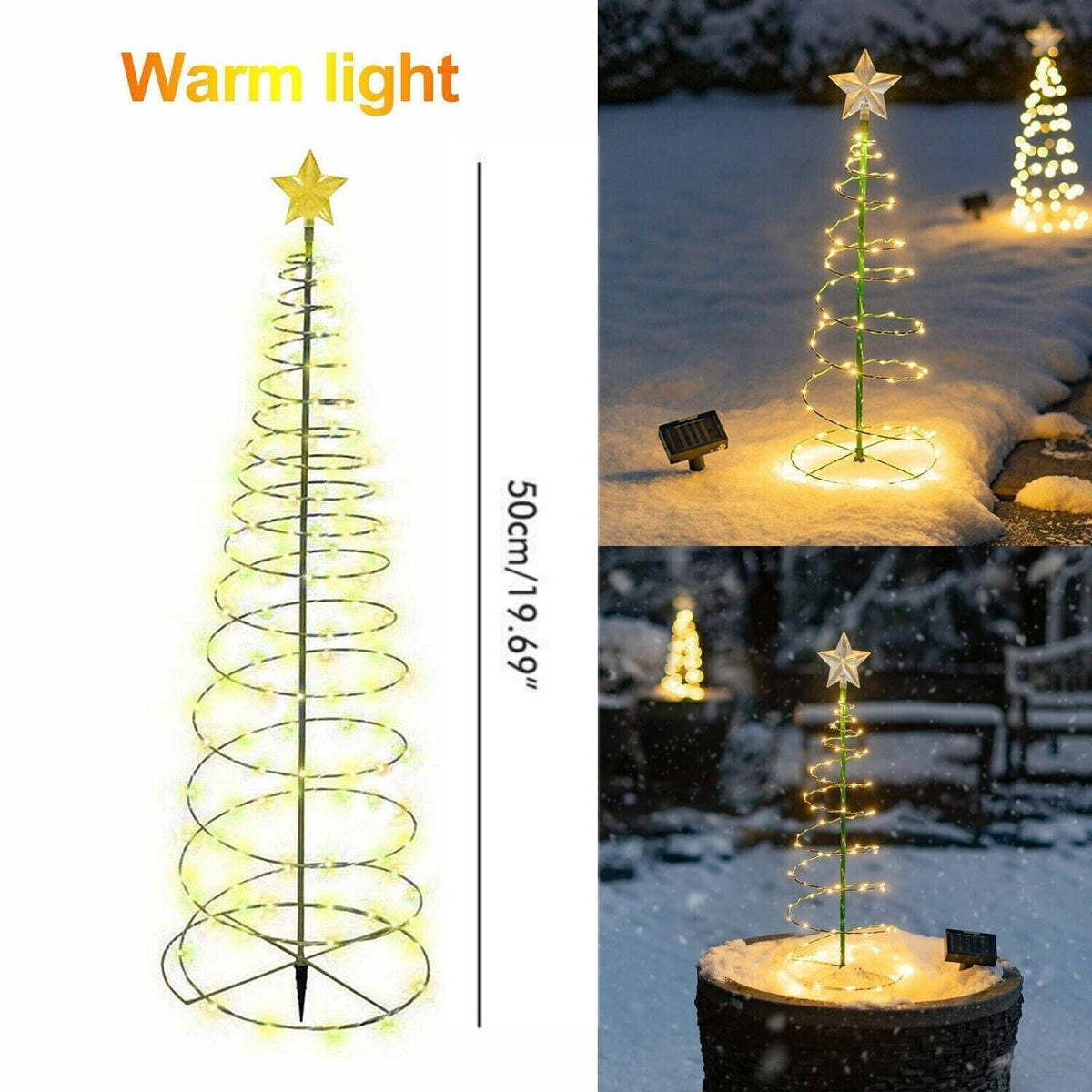 EROCK Christmas Tree Lights Solar 70 LED Lighted Tree Spiral Garden Pathway Decoration