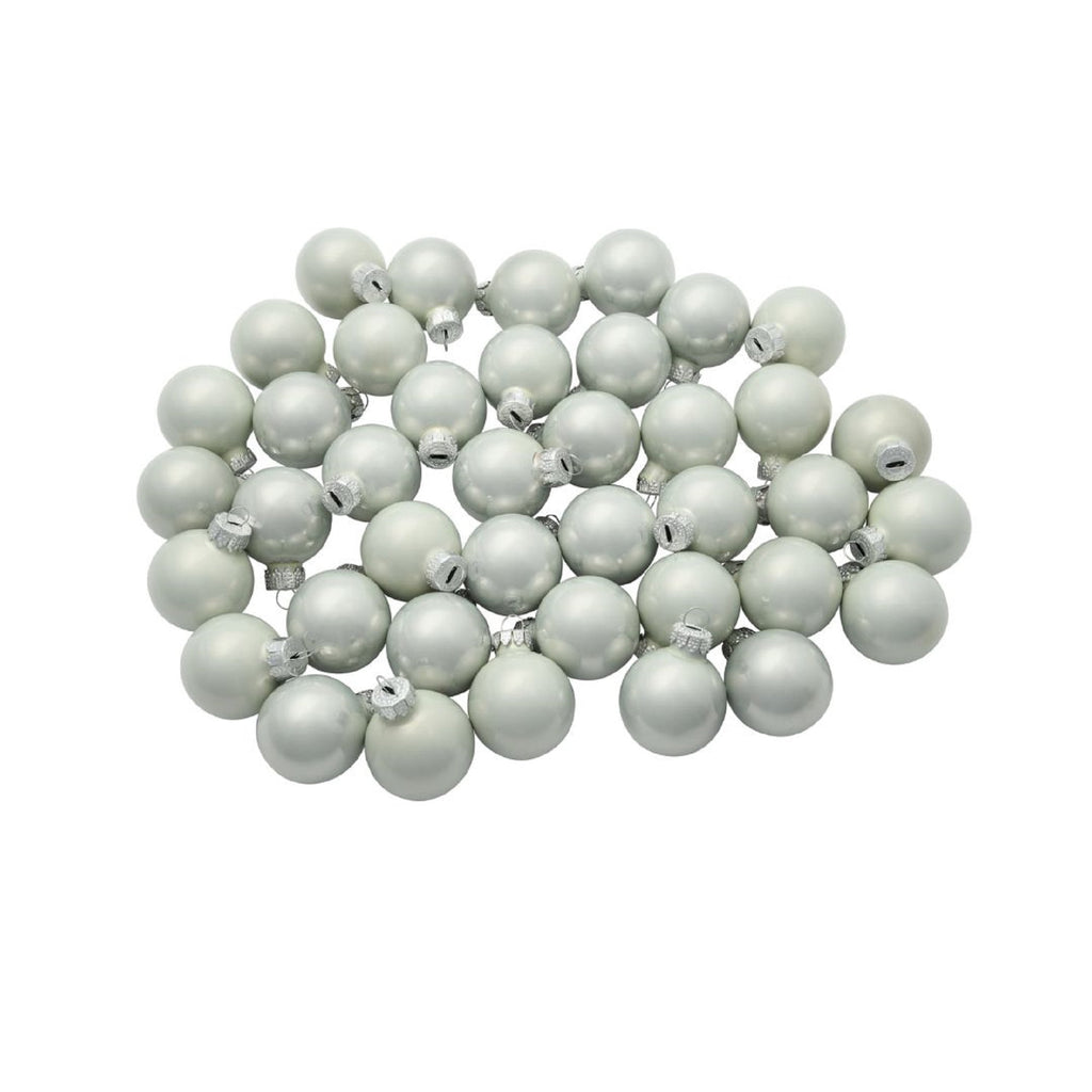 40ct Pearl Polar White Glass Ball Christmas Ornaments 1.25" (30mm)