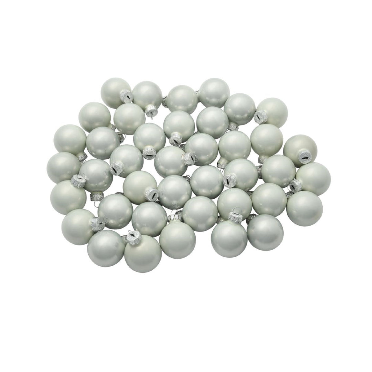 40ct Pearl Polar White Glass Ball Christmas Ornaments 1.25" (30mm)