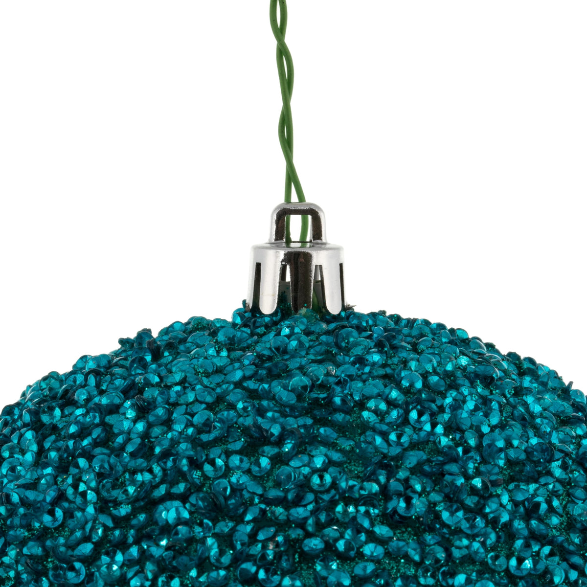 Vickerman 6" Turquoise Beaded Ball Ornament, 4 per Bag