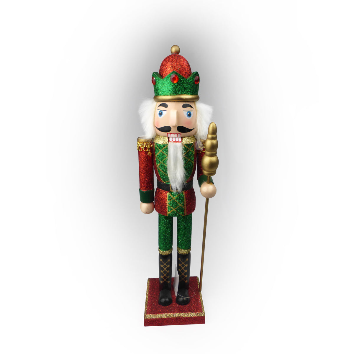 Holiday Depot Multi-color Costume Traditional Wooden Christmas Decorative Nutcrackers, with Glitter Styles 3 Count