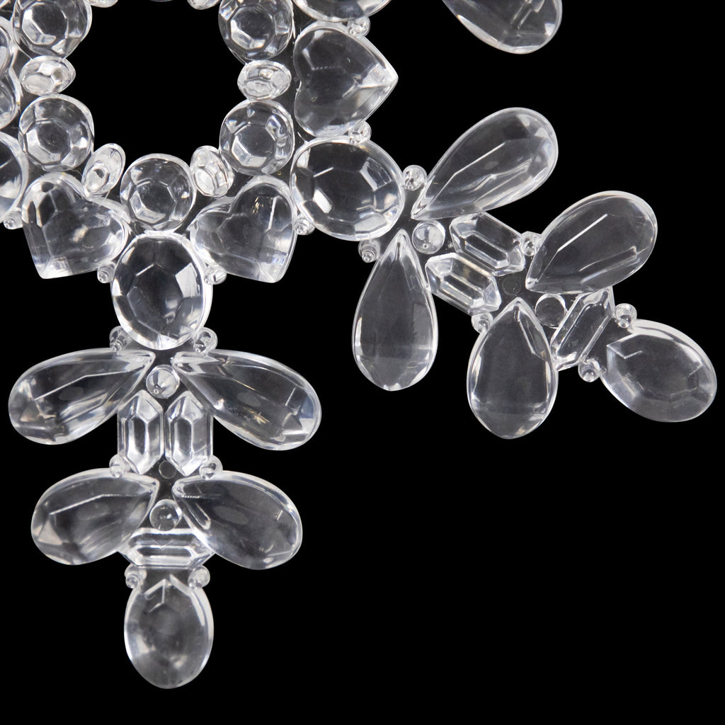 Hanging Acrylic Snowflake Christmas Ornaments - 7" - Clear - Set of 6