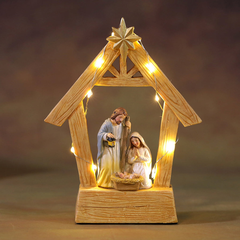 Seasonal Nativitys Table Decoration Festive Manger Scene for Home or Office Christmas Display