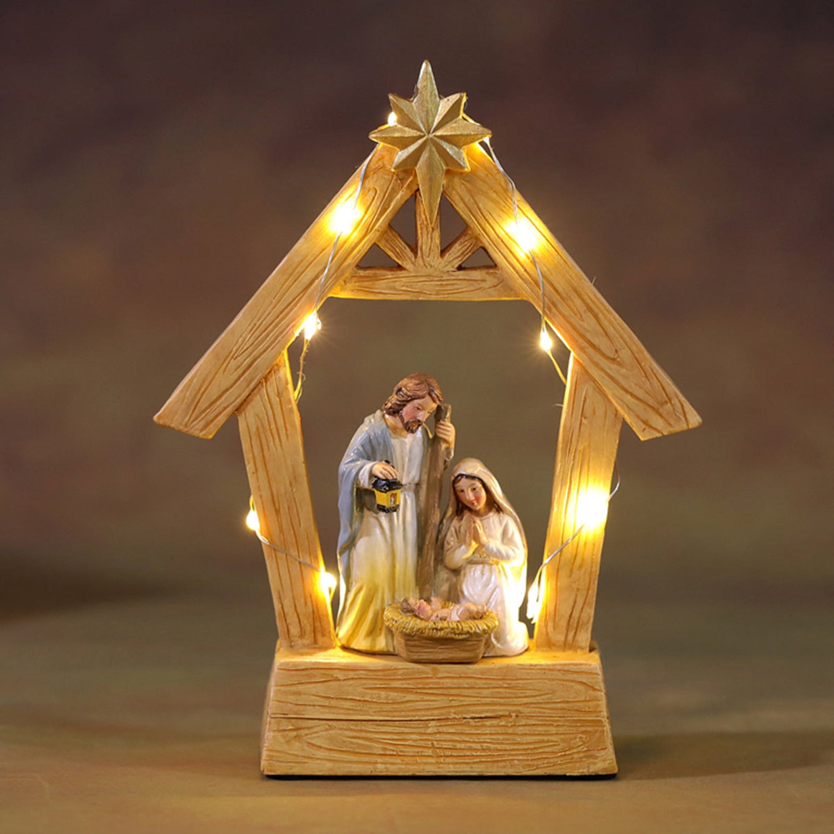 Seasonal Nativitys Table Decoration Festive Manger Scene for Home or Office Christmas Display