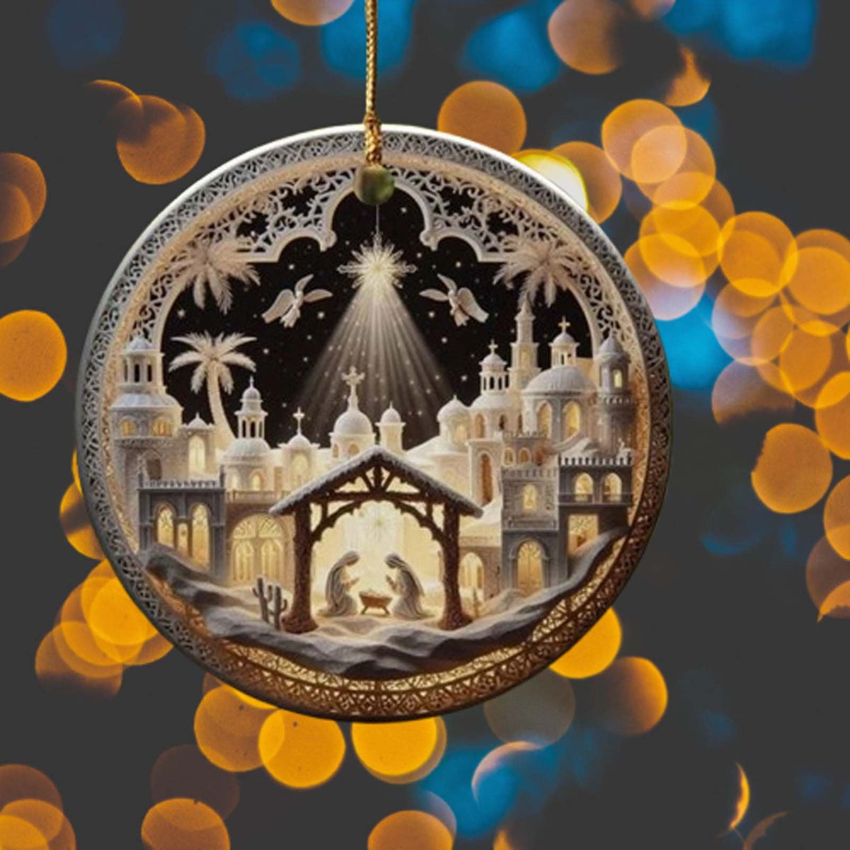 AuroraX Acrylic Nativity Scene Sets for Christmas Decorations,Holy Family Decorative Collectible Hanging Ornament Home Christmas Indoor Decor