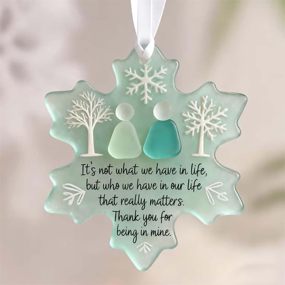 Lunxisen 1 Pcs Sea Glass Nativity: Jesus’ Birth Christmas Ornament,Coastal Inspired Sea Glass Nativity Ornament,Handmade Nativity Scene, with Shells and Starfish