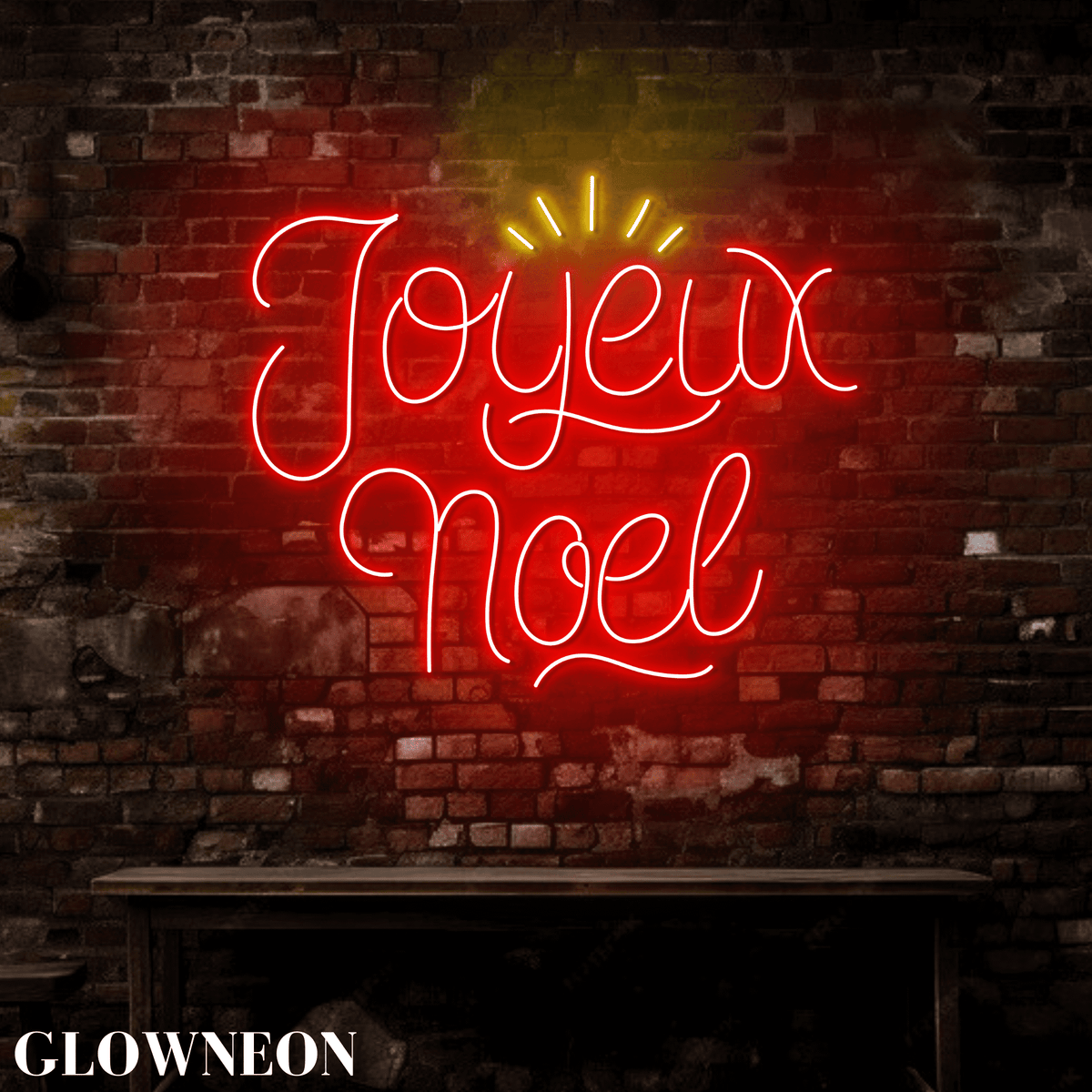 Glowneon Joyeux Noel Neon Wall Decor, Christmas Holy Night Wall Decor